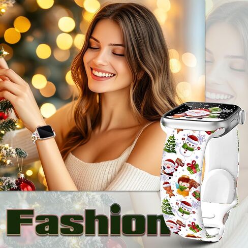 Christmas watch Bands for Apple Watch, Compatible with Series 1-11 SE SE3 Ultra, 38mm-49mm, Holiday Design with Santa, Snowman, Gnome, Reindeer, Plaid, Snowflake Pattern in Saudi Arabia