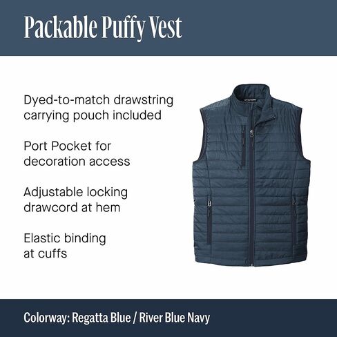 Port Authority Packable Puffy Vest J851 XL Deep Black in Kuwait