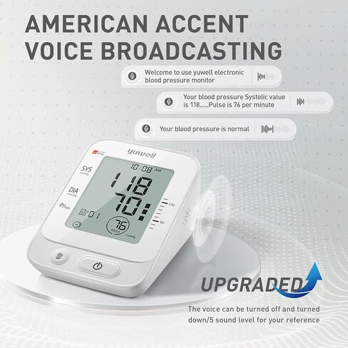 yuwell Blood Pressure Monitor for Home Use, Digital Monitors with Wide Range Arm Cuff, 99 Memories and Voice Broadcating, Batteries and AC Adapter inluded, Style 660 Series in Saudi Arabia