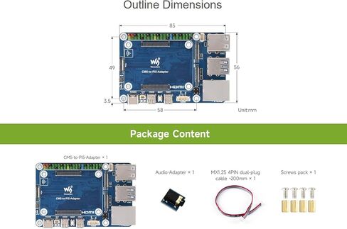 لوحة محول CM5 إلى Pi 5 مصممة لوحدة حساب Rasp Pi 5، حل بديل لـ Raspberry Pi 5، Onboard ETH، USB، MIPI، HDMI، رأس الصوت، إلخ. دعم الاتصال بالميكروفون in Saudi Arabia