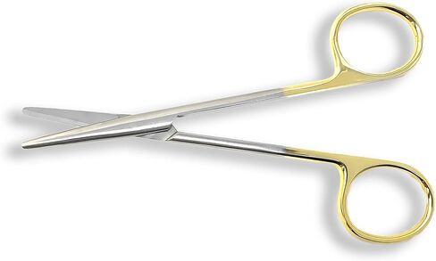 Cynamed TC Mayo Dissecting Scissors with Tungsten Carbide Inserts and Gold Rings - Long, Thick Precision Shears - Medical Grade Premium Quality Stainless Steel (6.75 in, Straight Blades) in Kuwait
