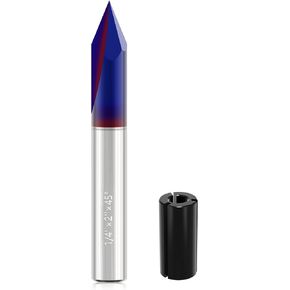 Engraving CNC Wood Carving Router Bit Set 1/4 Inch Shank 15°, 20°, 60°, 90° Engraving Bits with Nano Blue Coated, 2 Flutes Straight CNC V-bit Tungsten Steel Marking Conical Engraving Router Tool in Saudi Arabia