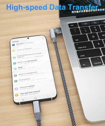 سلك شاحن هواء Elebase لهاتف iPhone 17 16 Pro Max بطول 10 أقدام مع محول كتلة USB، كابل طاقة شحن USBC بزاوية يمين 100 وات للسيارة، Apple iPhone 15 16e، Samsung S25 S24 Ultra، iPad 11 10، Google Pixel 9 8 in Kuwait