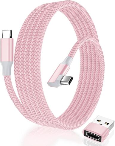 سلك شاحن هواء Elebase لهاتف iPhone 17 16 Pro Max بطول 10 أقدام مع محول كتلة USB، كابل طاقة شحن USBC بزاوية يمين 100 وات للسيارة، Apple iPhone 15 16e، Samsung S25 S24 Ultra، iPad 11 10، Google Pixel 9 8 in Kuwait