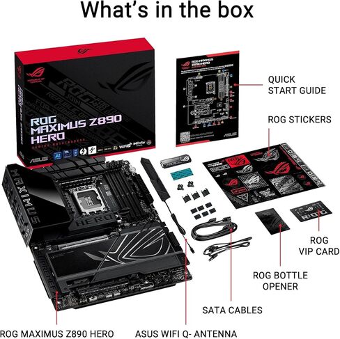 اللوحة الأم Mavark Asus ROG Maximus Hero Z890 LGA 1851 ATX مع ذاكرة DDR5 متقدمة جاهزة للكمبيوتر الشخصي وواي فاي 7 + Intel Core Ultra 9 285K 24 نواة 5.7 جيجاهرتز in Kuwait