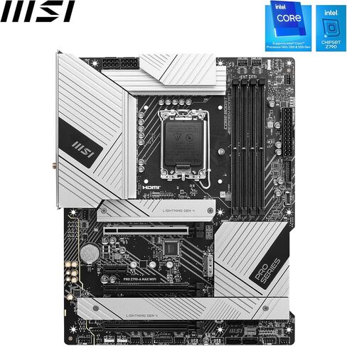 اللوحة الأم MSI PRO Z790-A MAX WiFi ProSeries (تدعم معالجات Intel الجيل 12/13/14، LGA 1700، DDR5، PCIe 5.0، M.2، 2.5 جيجابت في الثانية LAN، USB 3.2 Gen2، Wi-Fi 7، ATX) (متجدد) in Saudi Arabia