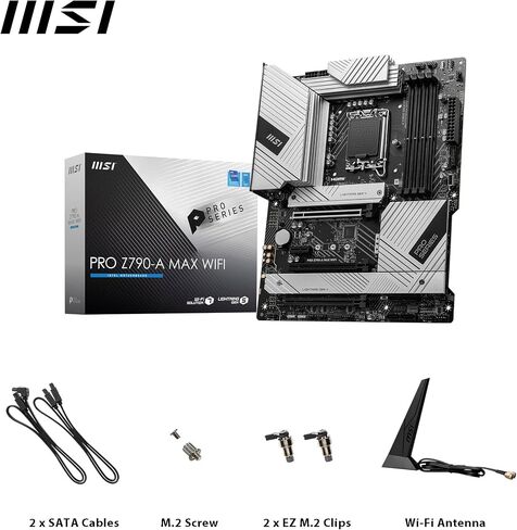اللوحة الأم MSI PRO Z790-A MAX WiFi ProSeries (تدعم معالجات Intel الجيل 12/13/14، LGA 1700، DDR5، PCIe 5.0، M.2، 2.5 جيجابت في الثانية LAN، USB 3.2 Gen2، Wi-Fi 7، ATX) (متجدد) in Saudi Arabia