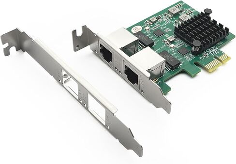 بطاقة واجهة شبكة جيجابت إيثرنت 100M/1000M/2.5G (NIC) منافذ RJ45 نحاسية مزدوجة، مع شريحة Realtek RTL8125، PCIE X1، تدعم Windows Server/Ubuntu/Centos/Debian in Kuwait
