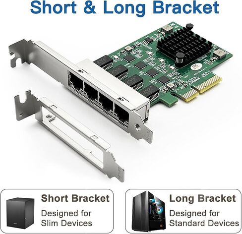 بطاقة واجهة شبكة جيجابت إيثرنت 100M/1000M/2.5G (NIC) منافذ RJ45 نحاسية مزدوجة، مع شريحة Realtek RTL8125، PCIE X1، تدعم Windows Server/Ubuntu/Centos/Debian in Kuwait