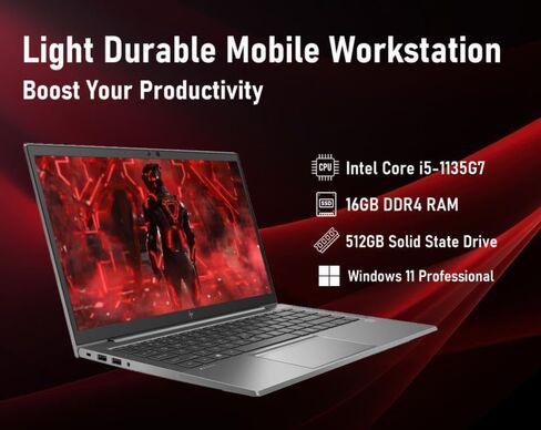 HP ZBook Firefly 14 G8 14 بوصة FHD Mobile Workstation Laptop، الجيل الحادي عشر رباعي النواة i5-1135G7، 16 جيجابايت DDR4، 512 جيجابايت SSD، Thunderbolt 4، HDMI، لوحة مفاتيح بإضاءة خلفية، Windows 11 Pro (متجدد) in Kuwait