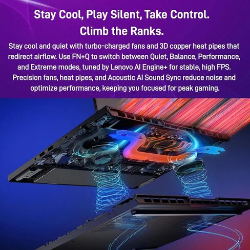 كمبيوتر محمول للألعاب Lenovo Legion Pro 5i - Intel Core Ultra 9 275HX، NVIDIA GeForce RTX 5070 Ti، شاشة 16 بوصة QHD+ 240 هرتز، Windows 11 Pro، Wi-Fi 7، لوحة مفاتيح بإضاءة خلفية RGB، 64 جيجابايت DDR5 + 4 تيرابايت SSD، مع وسادة تبريد in Kuwait