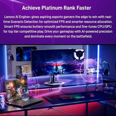 كمبيوتر محمول للألعاب Lenovo Legion Pro 5i - Intel Core Ultra 9 275HX، NVIDIA GeForce RTX 5070 Ti، شاشة 16 بوصة QHD+ 240 هرتز، Windows 11 Pro، Wi-Fi 7، لوحة مفاتيح بإضاءة خلفية RGB، 64 جيجابايت DDR5 + 4 تيرابايت SSD، مع وسادة تبريد in Kuwait