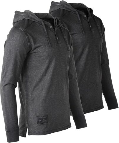 ZIMEGO Men's Long Sleeve Hoodie Garment Dyed Pullover Hood shirt - Lightweight in Saudi Arabia