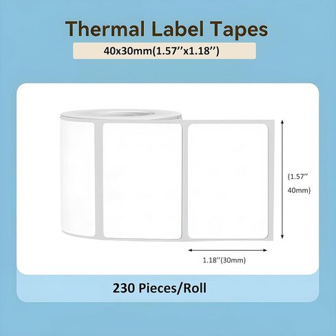 ملصقات M110 [100 pcs] - حزمة من 1.97''x3.15 '' (50x80mm) ملصق متوافق مع M110/m120/m100/m200/m220 شريط لاصق قوي ، أبيض in Kuwait