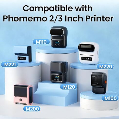 ملصقات M110 [100 pcs] - حزمة من 1.97''x3.15 '' (50x80mm) ملصق متوافق مع M110/m120/m100/m200/m220 شريط لاصق قوي ، أبيض in Kuwait