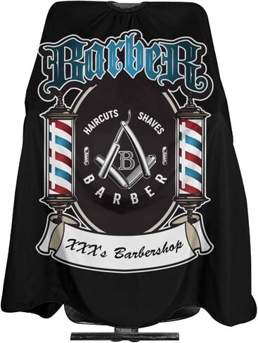 Custom Waterproof Barber Cape, Add Your Photo Text Personalized Barbershop Salon Cape for Men, Customized Hair Cutting Cape in Saudi Arabia