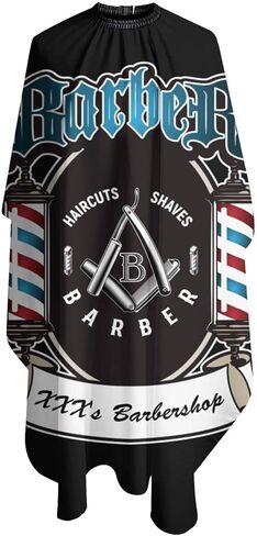 Custom Waterproof Barber Cape, Add Your Photo Text Personalized Barbershop Salon Cape for Men, Customized Hair Cutting Cape in Saudi Arabia