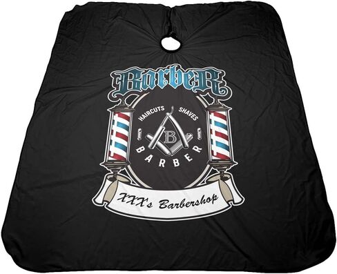 Custom Waterproof Barber Cape, Add Your Photo Text Personalized Barbershop Salon Cape for Men, Customized Hair Cutting Cape in Saudi Arabia