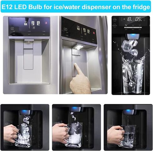 E12 LED لمبة موزع المياه للثلاجة 2 وات (استبدال 15 وات) 120 فولت T5 لمبة الأجهزة الأنبوبية للثريات إضاءة المنزل الثلاجة / المجفف ضوء الطبل C7 / S6 الزجاج الشفاف ضوء النهار الأبيض 6000 ك، 2 حزمة in Kuwait