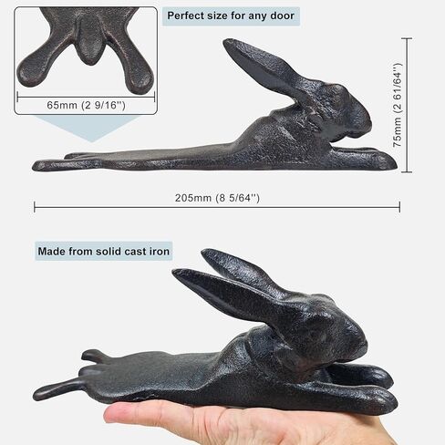 Heavy Duty Cast Iron Cute Cat Door Stops | Decorative Cute Animal Statue Metal Door Stopper Wedge, with Non-Slip Mat for Home Office Commercial in Kuwait