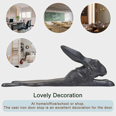 Heavy Duty Cast Iron Cute Cat Door Stops | Decorative Cute Animal Statue Metal Door Stopper Wedge, with Non-Slip Mat for Home Office Commercial in Kuwait