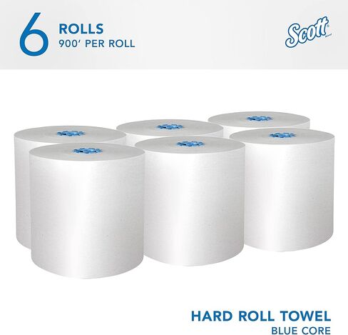 مناشف Scott® Pro™ ذات رول صلب (43961)، مع جيوب امتصاص™، للموزعات ذات النواة الخضراء، بيضاء، (900'/لفة، 6 لفات/علبة، 5400'/علبة) in Saudi Arabia