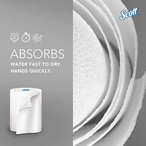 مناشف Scott® Pro™ ذات رول صلب (43961)، مع جيوب امتصاص™، للموزعات ذات النواة الخضراء، بيضاء، (900'/لفة، 6 لفات/علبة، 5400'/علبة) in Saudi Arabia