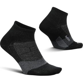 Feetures Merino 10 Ultra Light Mini Crew Sock مخطط فحمي (زوج واحد) in Kuwait