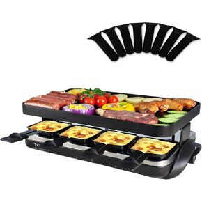 Electric Grill Raclette Table Grill TAMARIT Indoor Grills Reversible 3 in 1 Portable Korean BBQ Barbecue Grill for Family Party 1400W Removable Marble Plate Nonstick Grill Griddles with Cheese Pans in Saudi Arabia