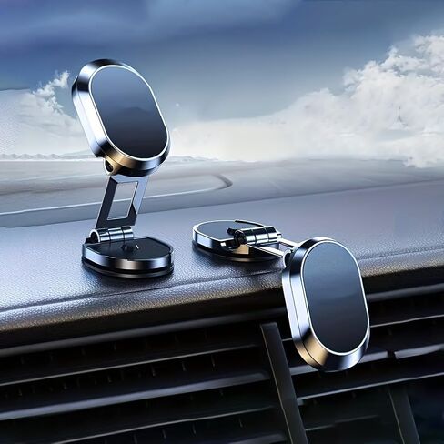 Magnetic Car Phone Holder - Foldable & Rotatable, Ideal for Daily Commuters and Dashboard Mounting​ in Saudi Arabia