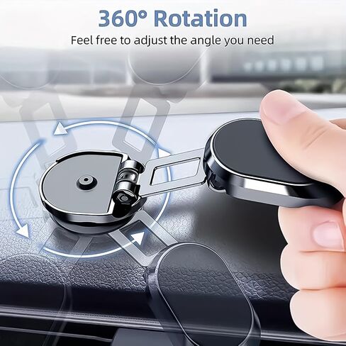 Magnetic Car Phone Holder - Foldable & Rotatable, Ideal for Daily Commuters and Dashboard Mounting​ in Saudi Arabia