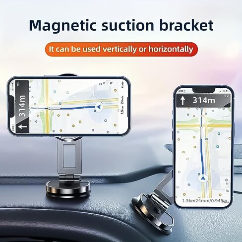 Magnetic Car Phone Holder - Foldable & Rotatable, Ideal for Daily Commuters and Dashboard Mounting​ in Saudi Arabia