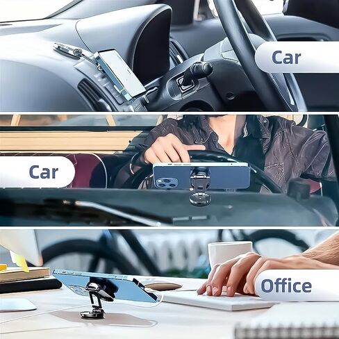 Magnetic Car Phone Holder - Foldable & Rotatable, Ideal for Daily Commuters and Dashboard Mounting​ in Saudi Arabia