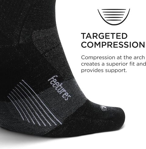 Feetures Merino 10 Ultra Light Mini Crew Sock Charcoal Stripe (1 Pair) in Kuwait