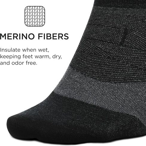 Feetures Merino 10 Ultra Light Mini Crew Sock Charcoal Stripe (1 Pair) in Kuwait