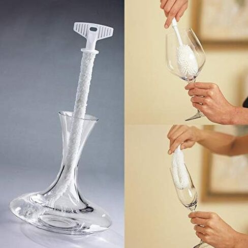 FryOilSaver Co B232, Foam Goblet Brush for Cleaning Wide Neck Wine Glasses, Glass Cleaning Brush, Soft Non-Scratch Foam Bristles, Dishwasher Safe in Kuwait