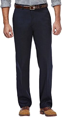 Haggar Clothing Men's Sustainable Stretch Chino Flat Front Straight Fit Pants in Kuwait