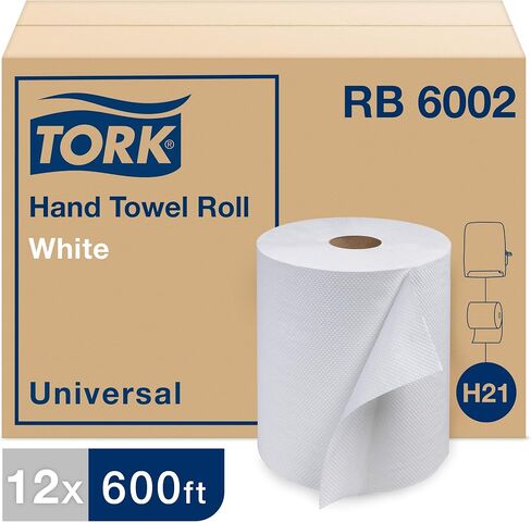 Tork Hand Towel Roll Natural H80, Universal, 100% Recycled Fiber, 6 Rolls x 800 ft, 8031300 in Saudi Arabia
