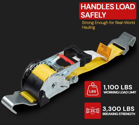 MyTee Products 4 Pack 2 "× 10 'أشرطة قابلة للسحب مع مزدوج J -Hook - 3300 رطل قوة كسر - تراجع تلقائي أصفر ربط أسفل حزام للدراجات النارية ، ATVs ، الدراجات ، مقطورة القوارب in Kuwait