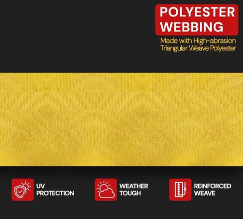 MyTee Products 4 Pack 2 "× 10 'أشرطة قابلة للسحب مع مزدوج J -Hook - 3300 رطل قوة كسر - تراجع تلقائي أصفر ربط أسفل حزام للدراجات النارية ، ATVs ، الدراجات ، مقطورة القوارب in Kuwait