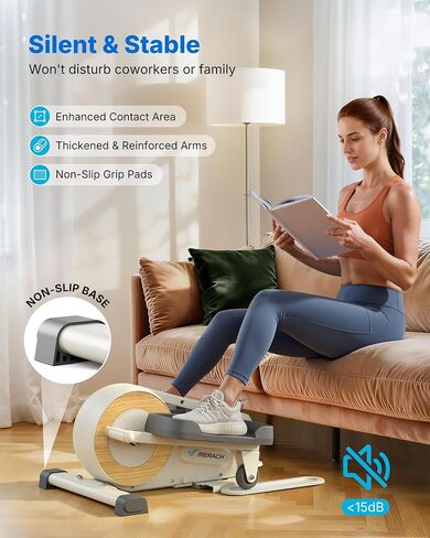 MERACH Sitting Under Desk Elliptical Machine, Leg Exerciser While Sitting for Seniors, Seated Pedal Exerciser, Quiet & Portable Pedal Exerciser with 8 Resistance Levels, Work from Home Fitness in Saudi Arabia