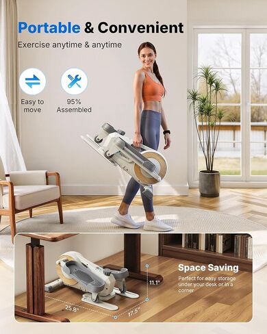 MERACH Sitting Under Desk Elliptical Machine, Leg Exerciser While Sitting for Seniors, Seated Pedal Exerciser, Quiet & Portable Pedal Exerciser with 8 Resistance Levels, Work from Home Fitness in Saudi Arabia