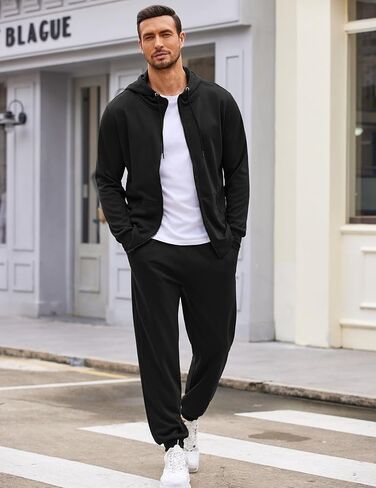 COOFANDY Men's Hoodie and Sweatpants Sweatsuit Set 2 Piece Casual Hoodies Sweatshirt Pants Tracksuit Suit for Men Peacock Blue, 4XL in Saudi Arabia