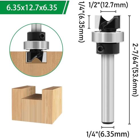 Ozmatip Professional Double Flute Straight Router Bits, 1/4 Shank Flush Trim Router Bit Set, Cutting Diameter Respectively 1/2",1/4", 3/8",5/16" in Saudi Arabia