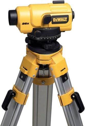 DEWALT DW096PK 26X طقم المستوى البصري التلقائي مع حامل ثلاثي القوائم وقضيب وحقيبة حمل، أصفر in Saudi Arabia