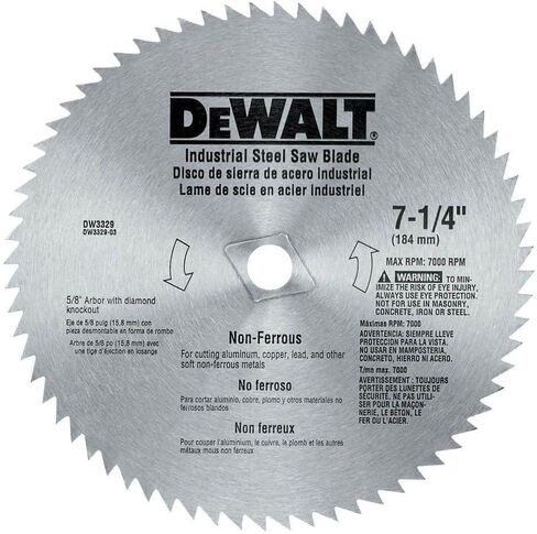 DEWALT Circular Saw Blade, 7 1/4 Inch, 68 Tooth, Metal Cutting (DW3329) in Saudi Arabia