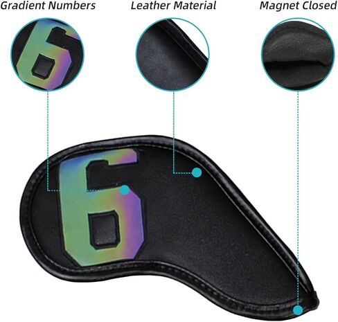 Scott Edward Golf Club Head Covers for Irons, Single Different Size Leather Waterproof, Head Covers for All Brands Callaway Ping Taylormade Cobra,Etc. in Saudi Arabia