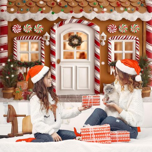 mocsicka الزنجبيل عيد الميلاد خلفية عيد الميلاد حلوى قصب حزب زينة خلفية الزنجبيل منزل الأسرة عطلة حزب التصوير الفوتوغرافي الدعائم (10x8ft) in Saudi Arabia