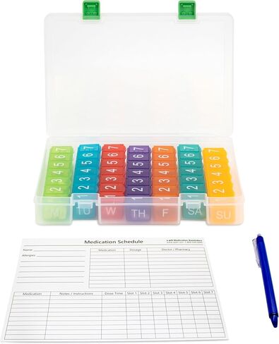 e-Pill 7 Times a Day x 7 Day Weekly Pill Organizer, Vitamin and Medicine Pillbox with Clear Case in Saudi Arabia