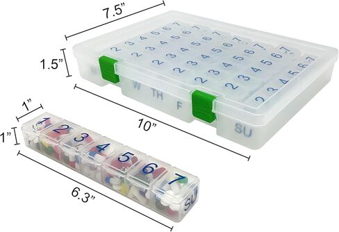 e-Pill 7 Times a Day x 7 Day Weekly Pill Organizer, Vitamin and Medicine Pillbox with Clear Case in Saudi Arabia